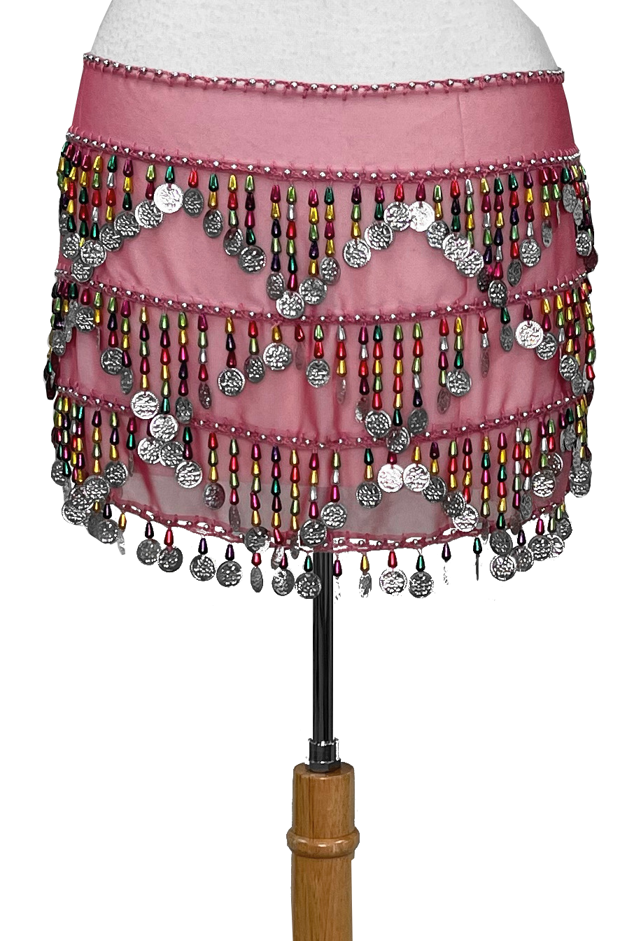 Scarf with pyramid shaped beadwork