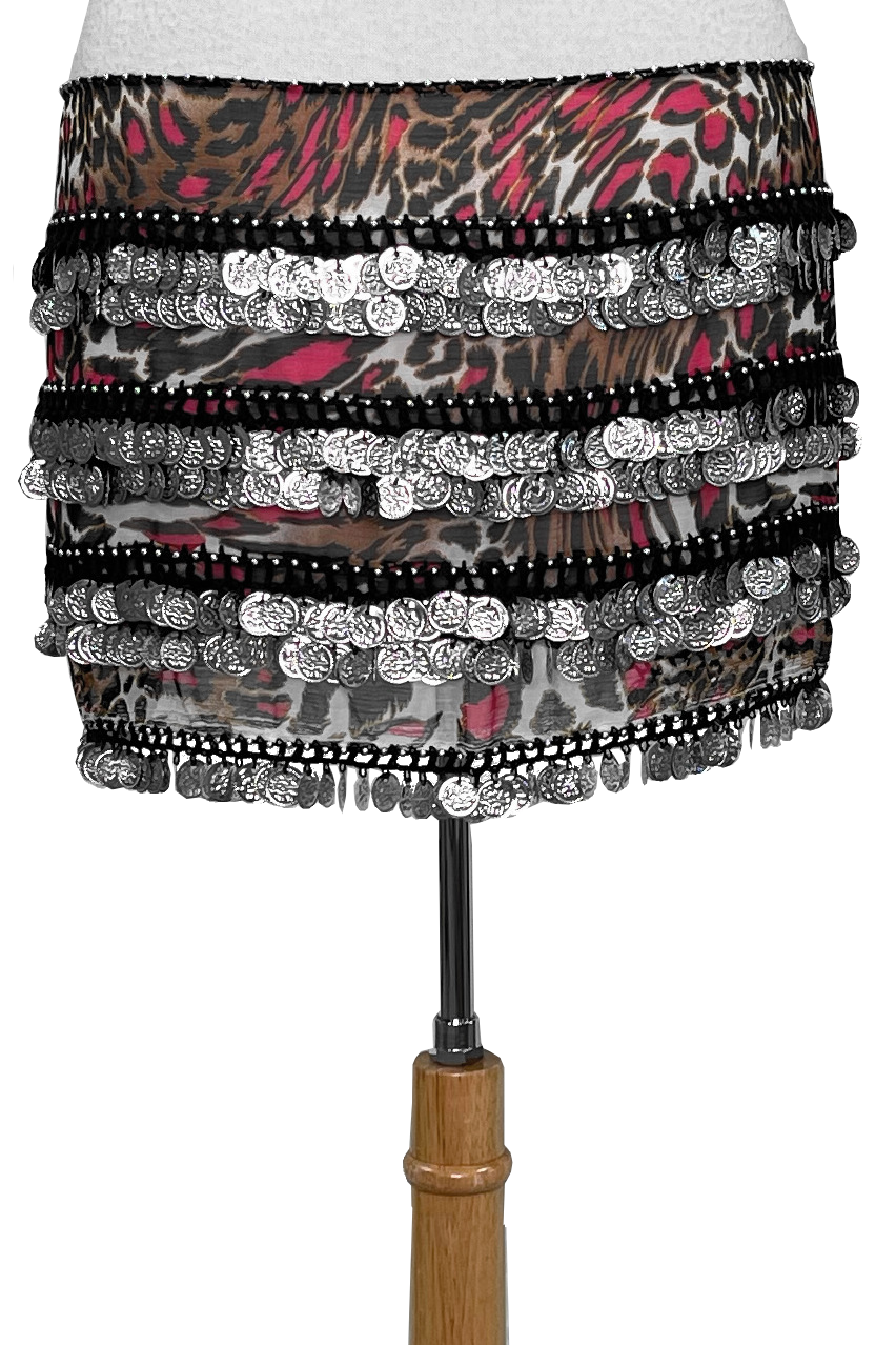 Egyptian Rectangle Hip Scarf with Four Rows of Coins