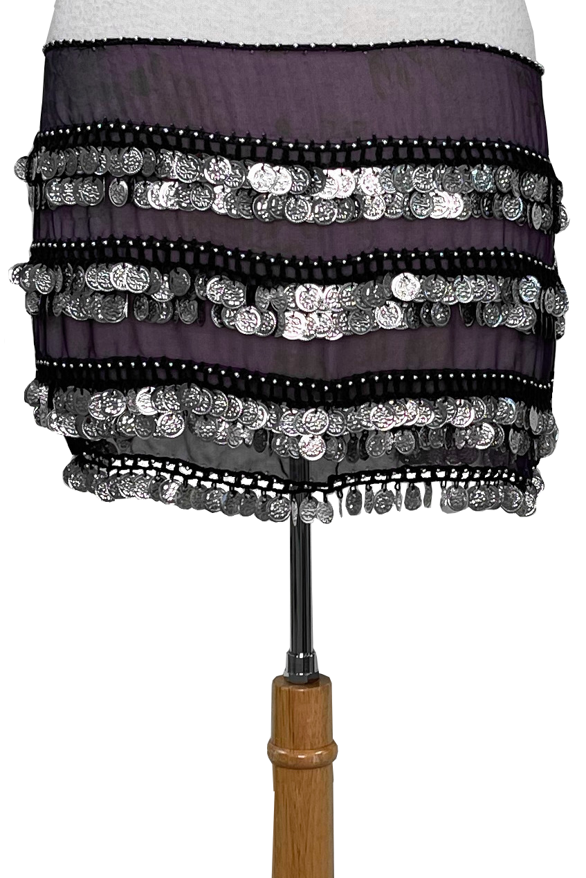 purple coin hip scarf
