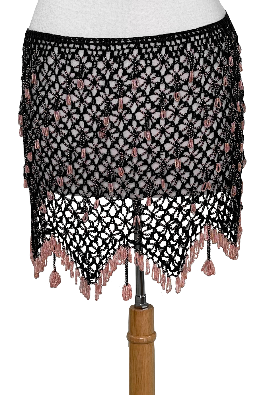 Handmade crochet shawl with beads