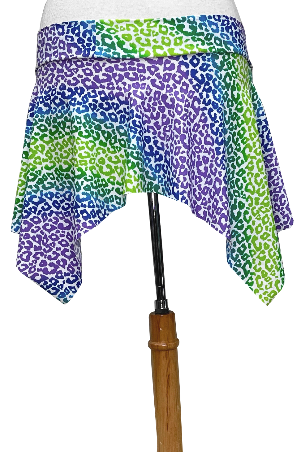 Multicolored animal print short lycra skirt