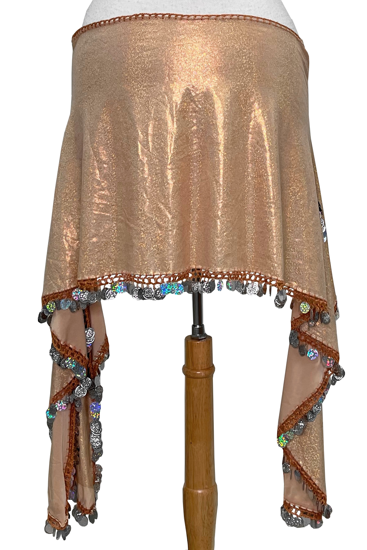 Metallic gold bellydance hip scarf