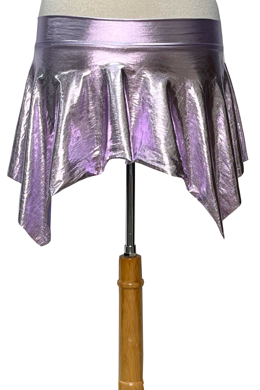 shiny purple mini skirt dance wear