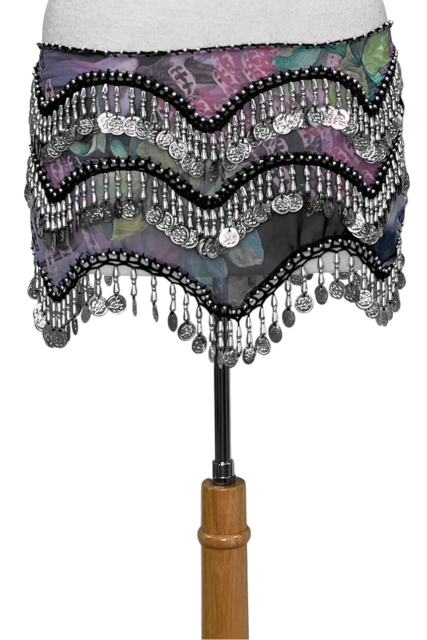 Hip scarf with wavy bottom edge