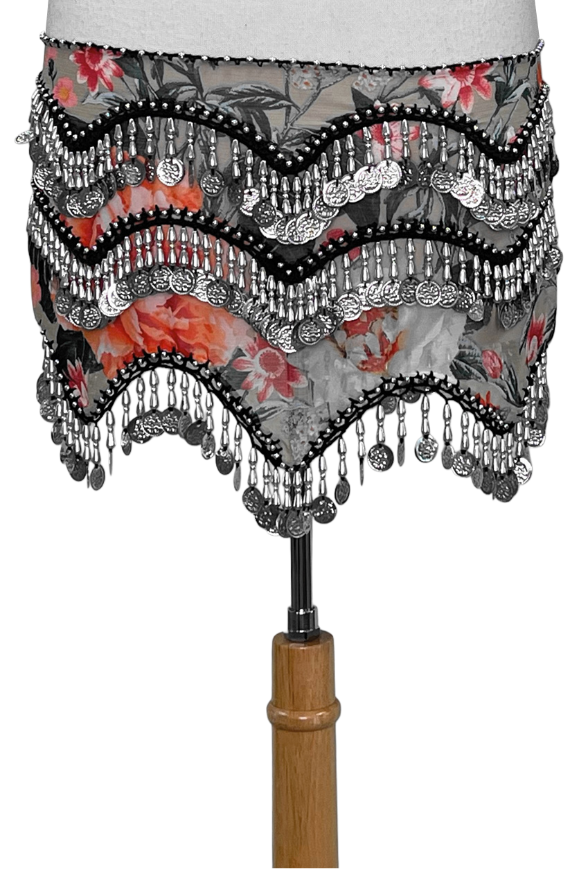 Hip scarf with wavy bottom edge