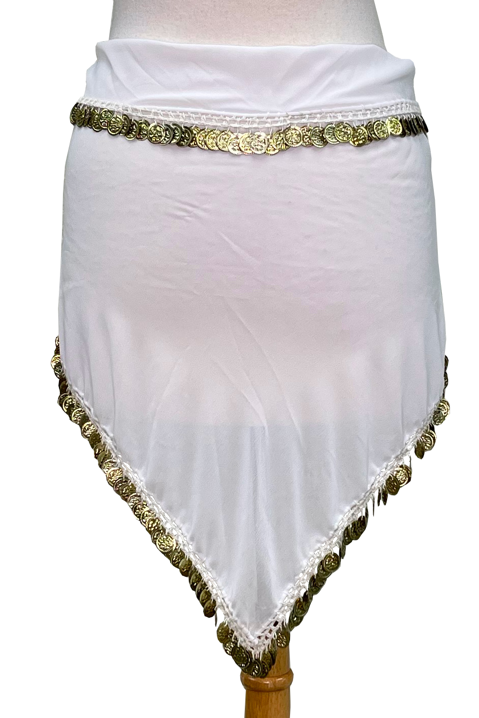 Gold trimmed hip scarf