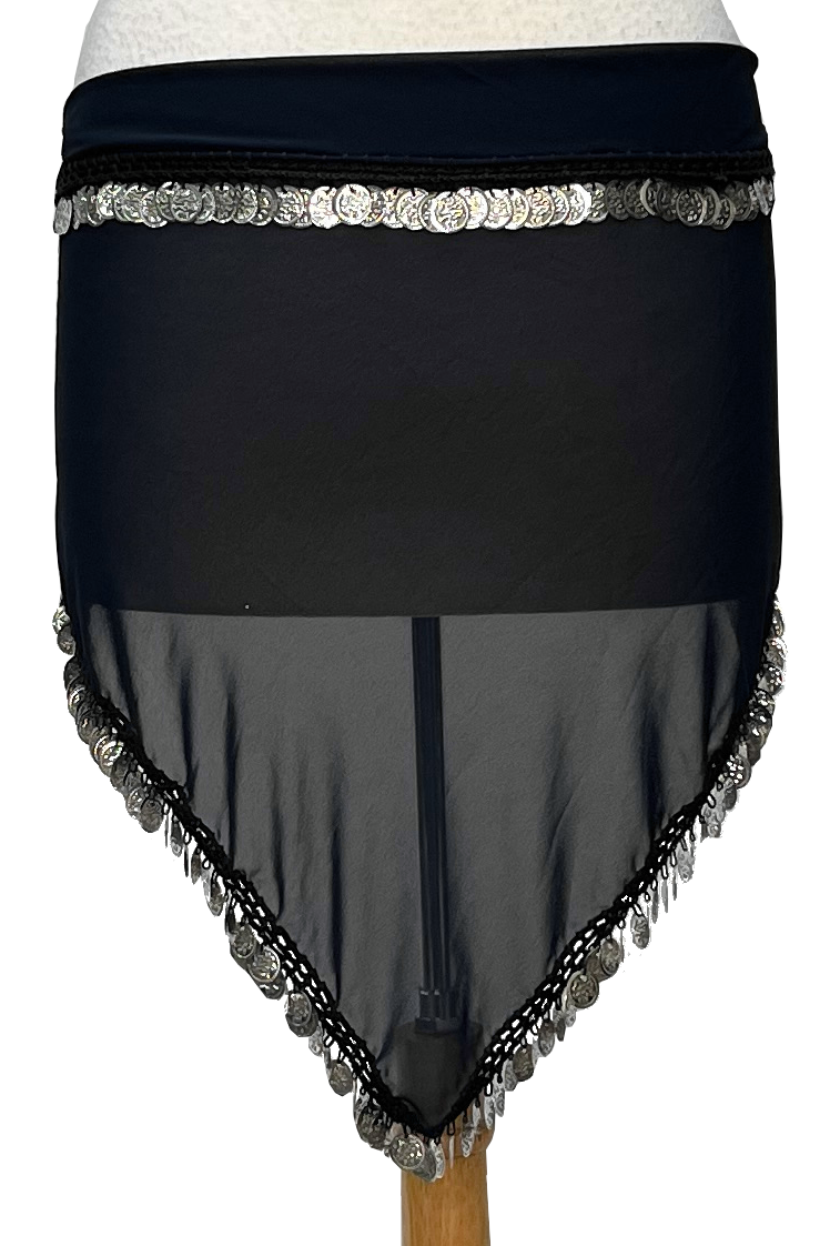 Egyptian Triangle Hip Scarf with Coin Trim