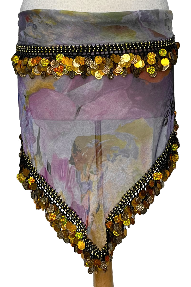 purple tie dye hip scarf