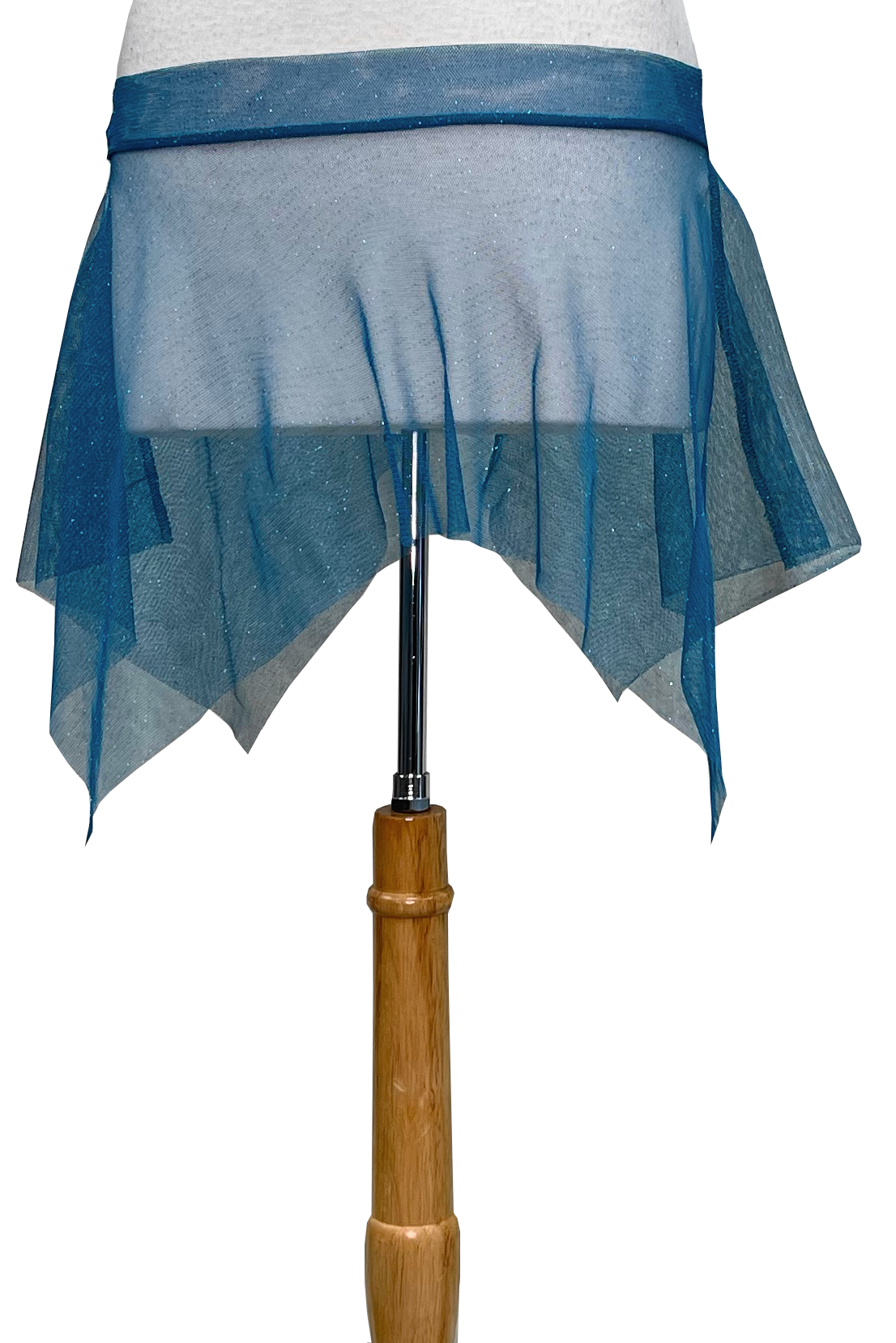 Teal glitter mesh overskirt