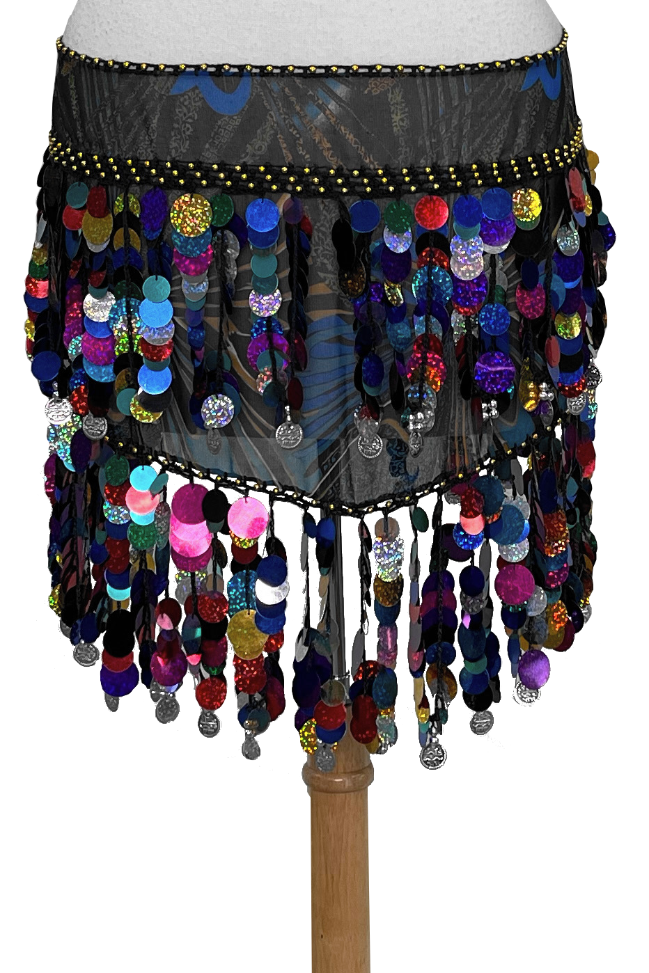 Printed chiffon hip scarf