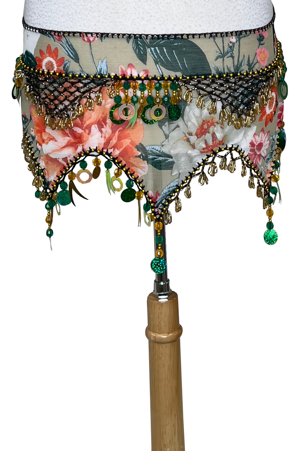 Floral Egyptian bellydance hip scarf.