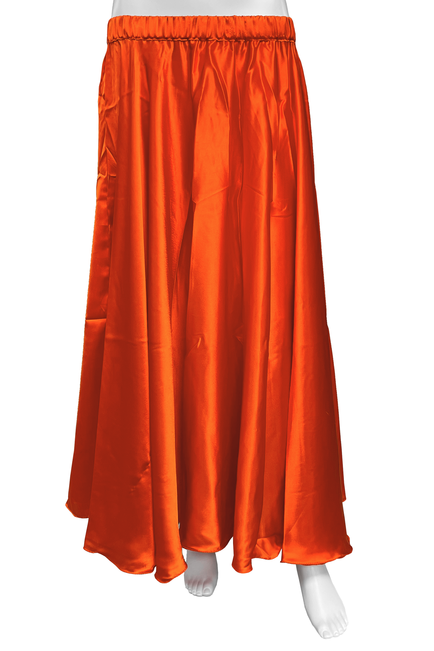 orange satin bellydance skirt without leg opening