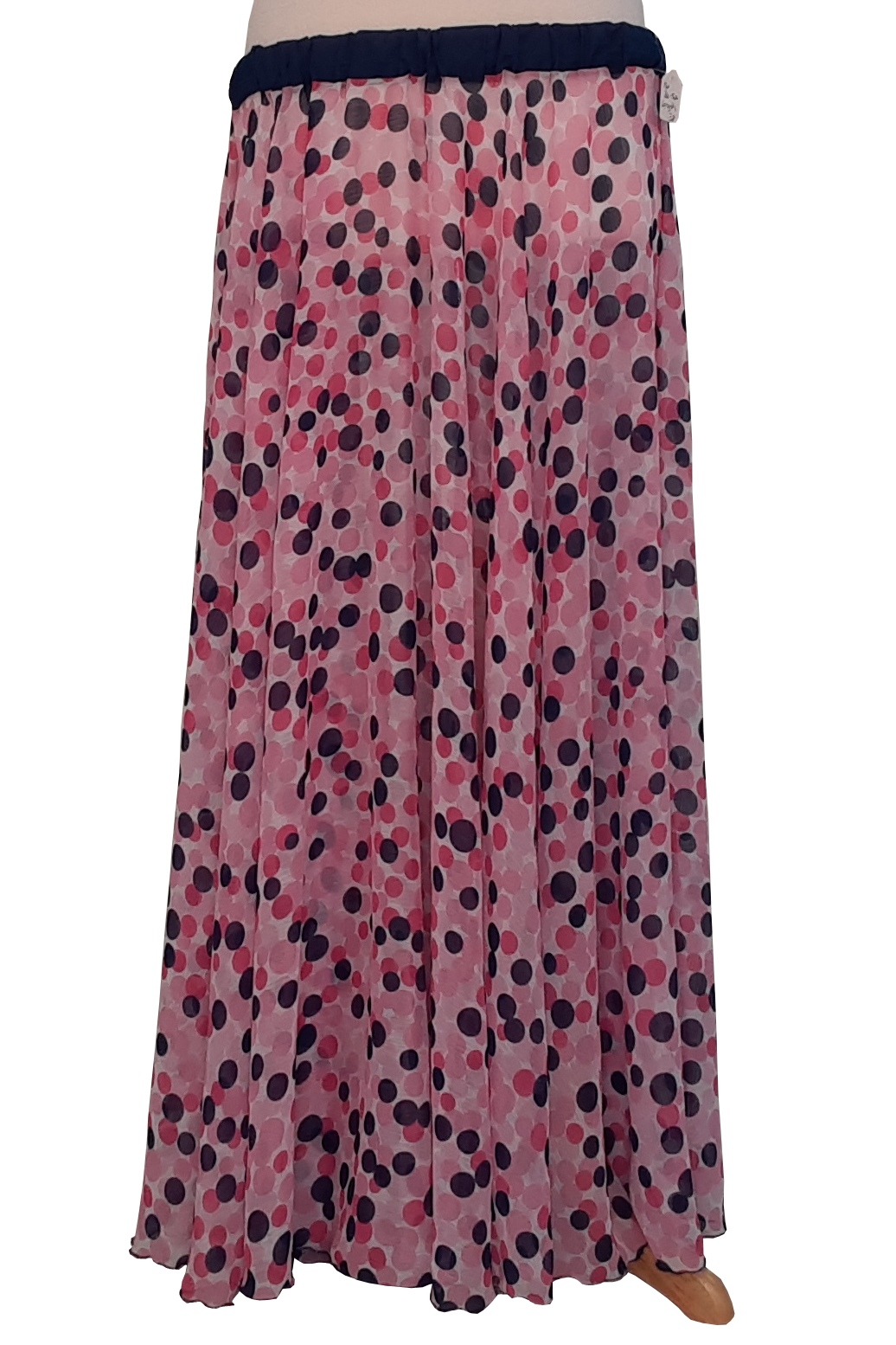 Pink and blue polka dot circle skirt