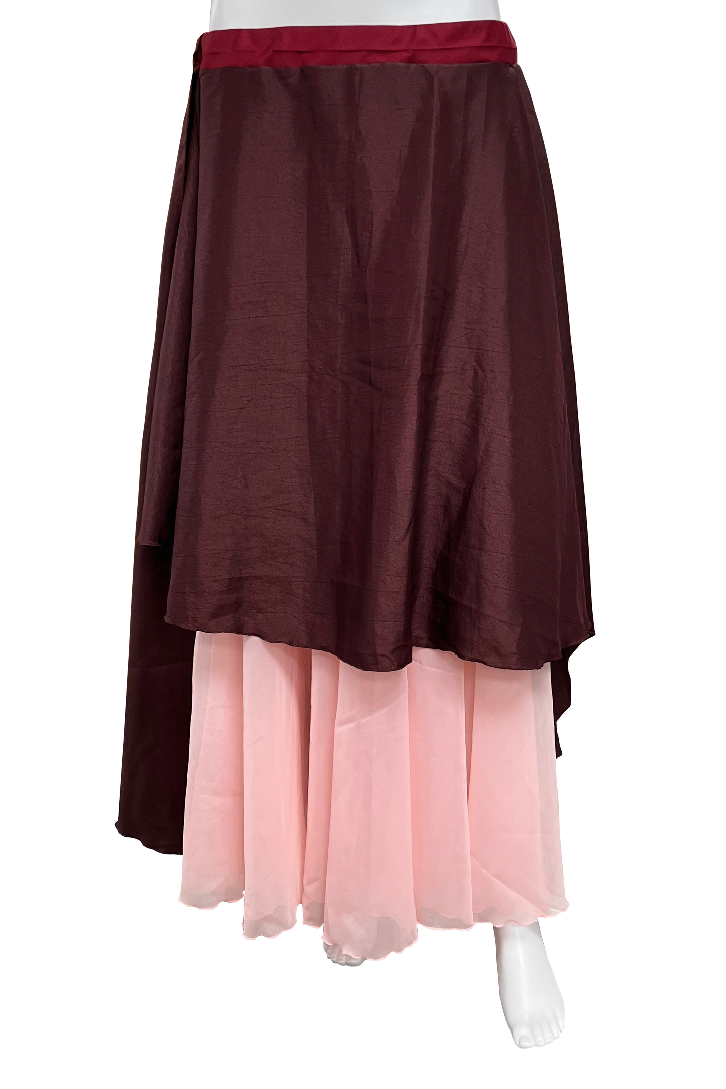 Double layer high low skirt