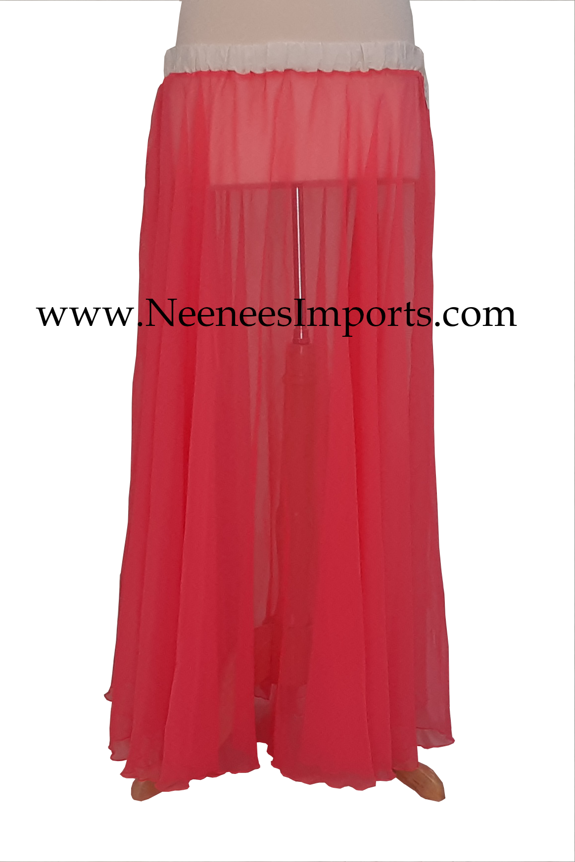 Sheer coral colored skirt