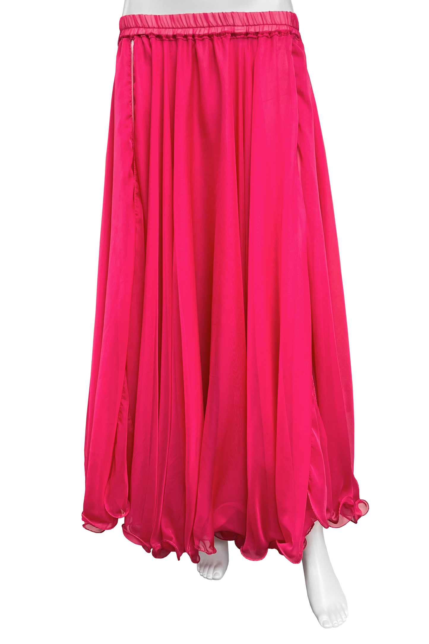 Pink chiffon circle skirt for bellydance