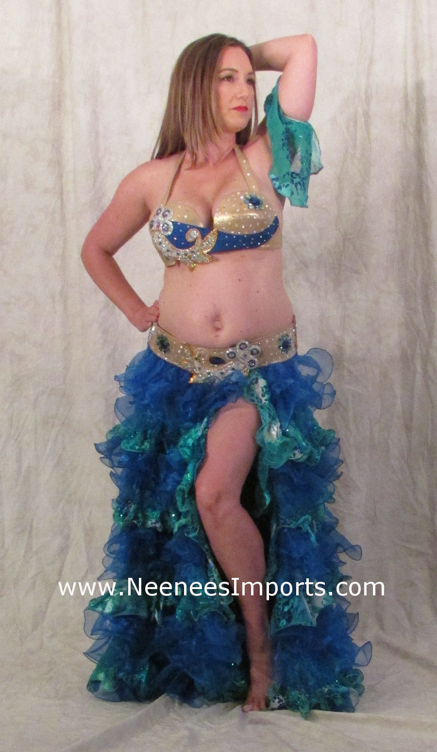Ruffled belly dance costume