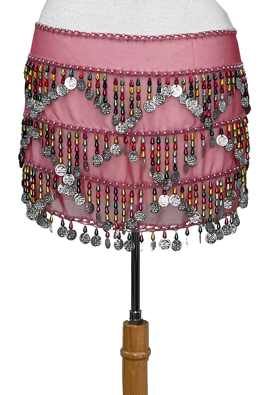 Scarf with pyramid shaped beadwork