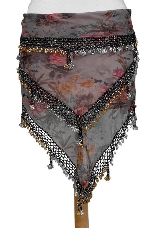 Soft floral print hip scarf 