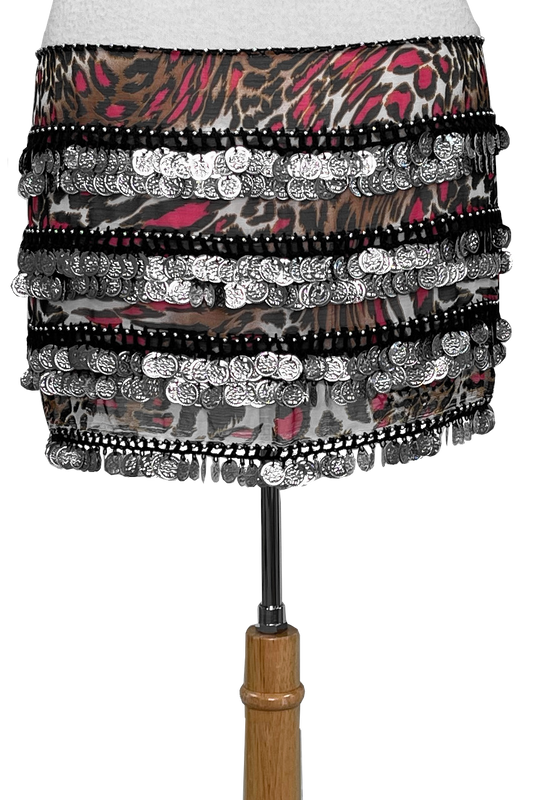Egyptian Rectangle Hip Scarf with Four Rows of Coins