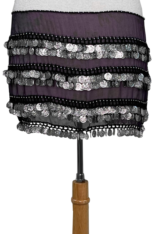 purple coin hip scarf