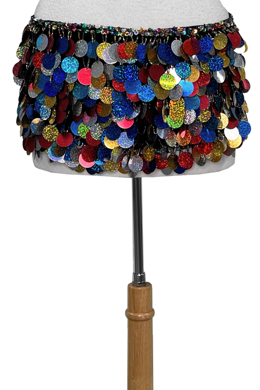 Paillette hip scarf with small sequins