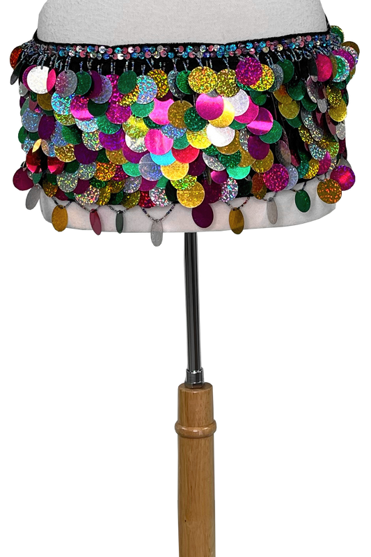 Paillette hip scarf with small sequins