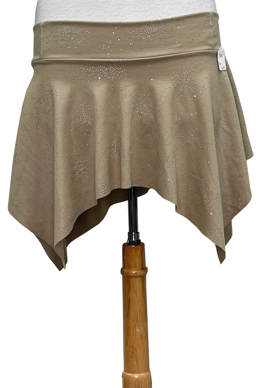 Stretch khaki colored mini skirt