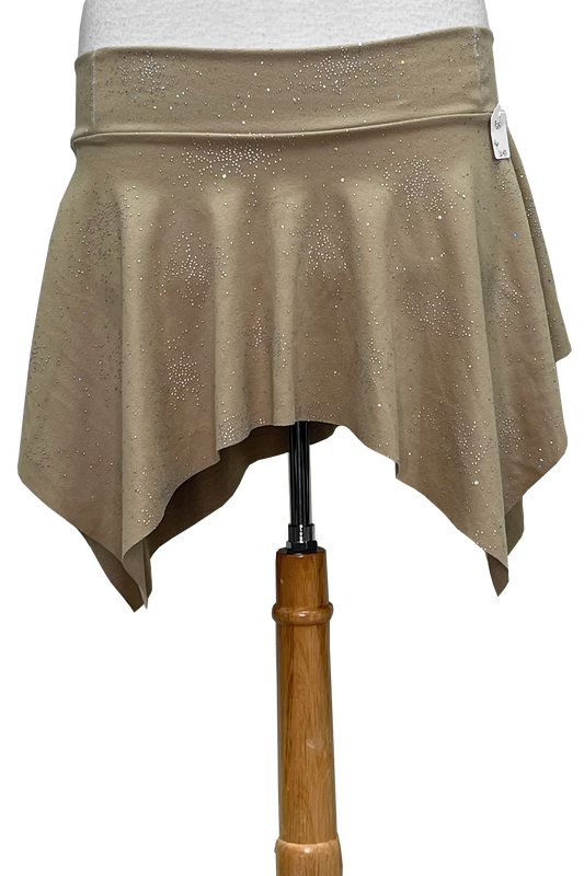 Stretch khaki colored mini skirt