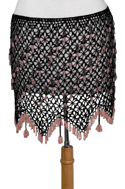 Handmade crochet shawl with beads