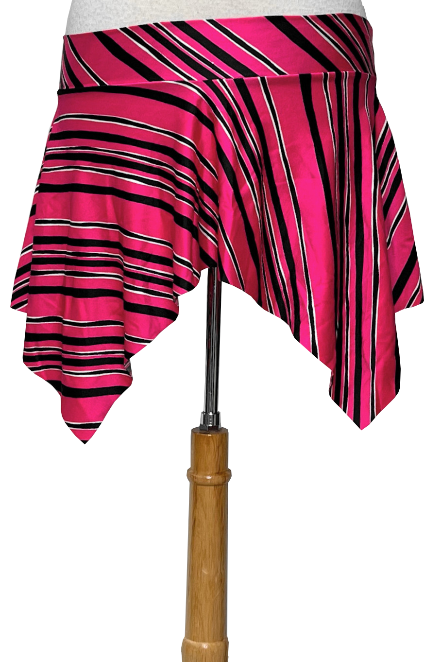 Pink, Black & White Striped Flirt Skirt