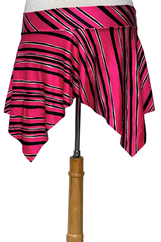 Pink, Black & White Striped Flirt Skirt