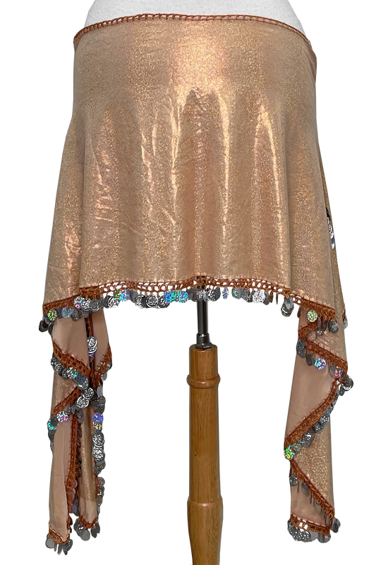 Metallic gold bellydance hip scarf