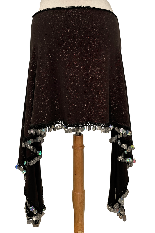 Glitter knit hip scarf for bellydance