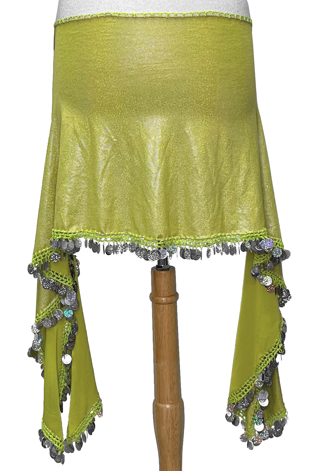 Chartreuse hip scarf for bellydance