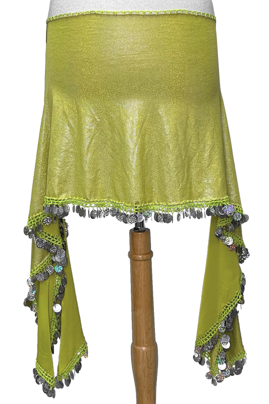 Chartreuse hip scarf for bellydance