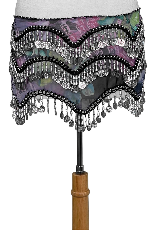 Hip scarf with wavy bottom edge