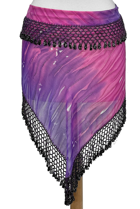 Pink and purple shawl for bellydance