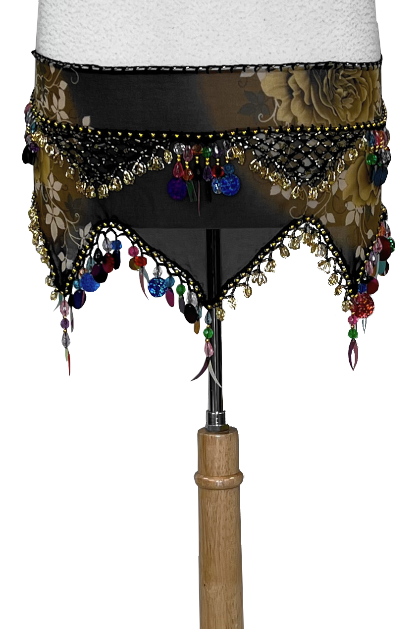 Floral bellydance hip scarf