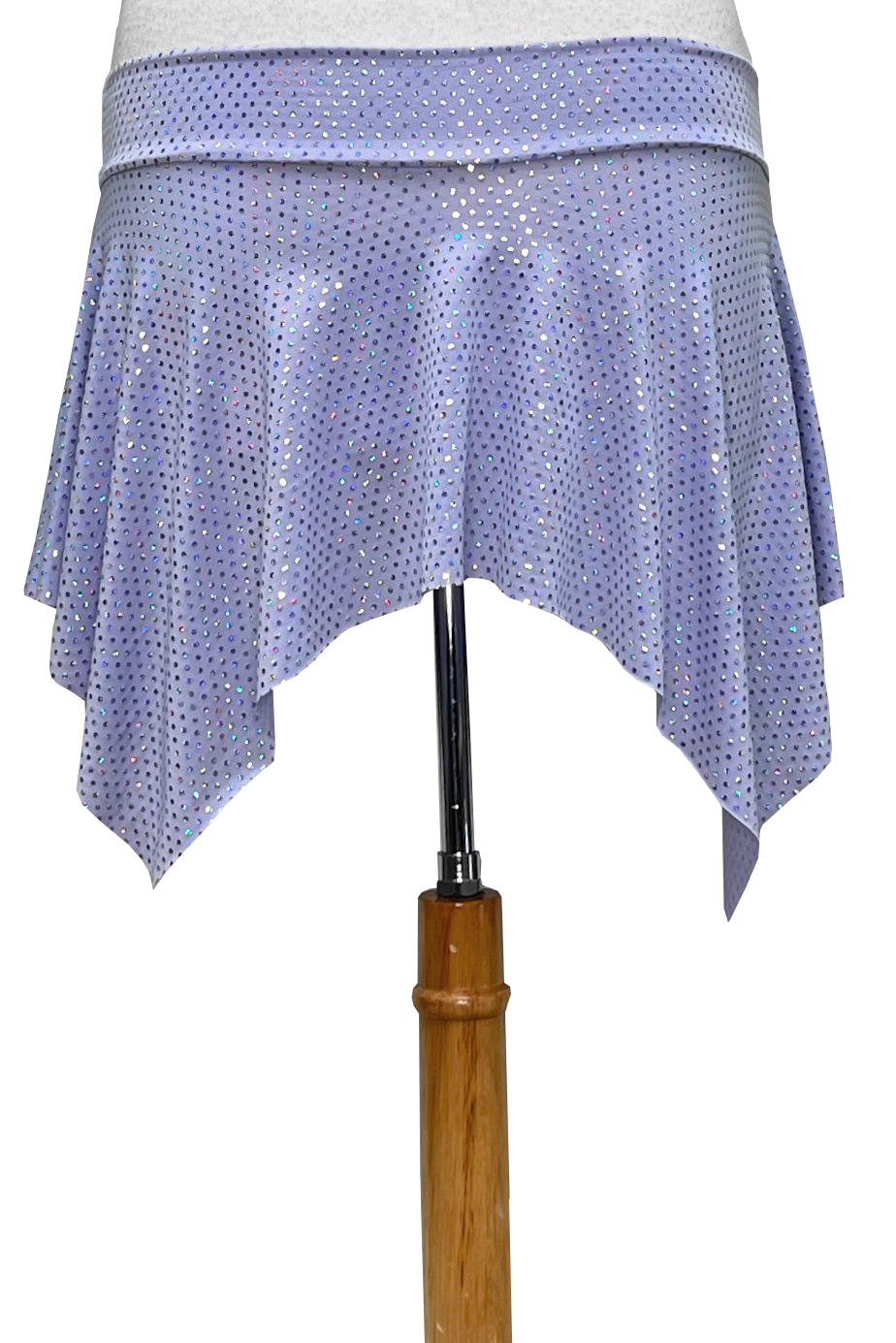 Lavender skirt with holographic dots