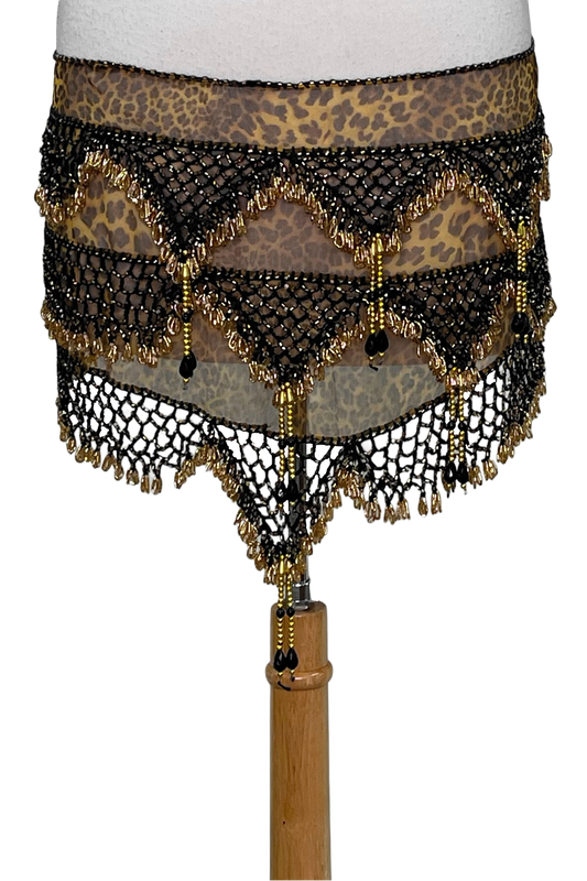 Animal print beaded scarf