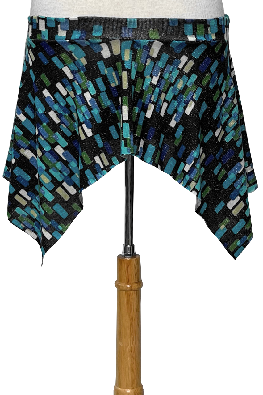 Skirt with abstract METALLIC pattern on a white background