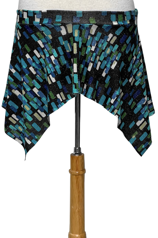 Skirt with abstract METALLIC pattern on a white background