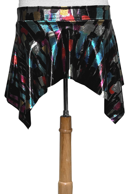 shiny multicolored mini skirt