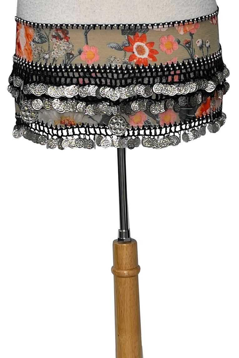 Egyptian Rectangle Hip Scarf with Two Rows of Coins