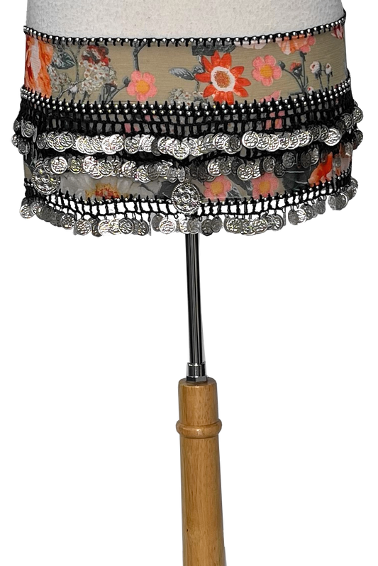 Egyptian Rectangle Hip Scarf with Two Rows of Coins