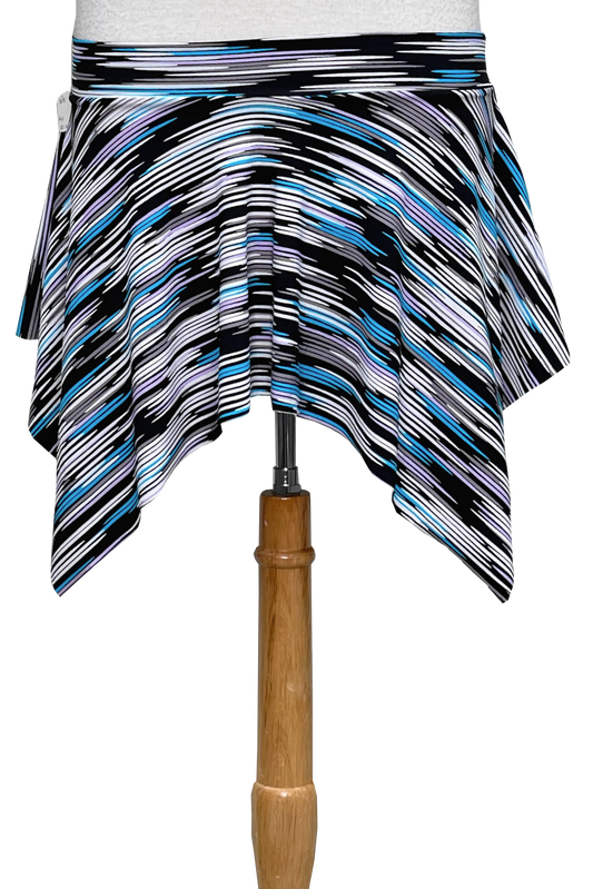 striped lycra mini skirt