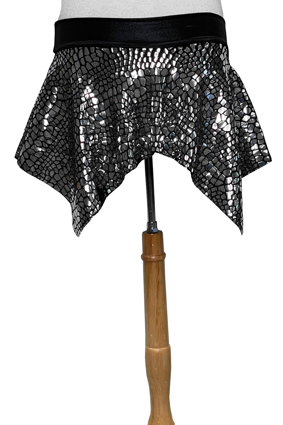 shiny reflective alligator mini skirt