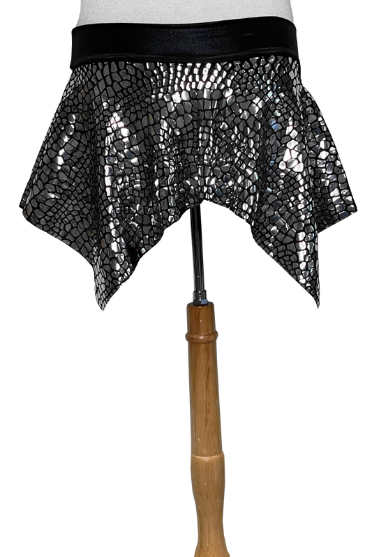shiny reflective alligator mini skirt