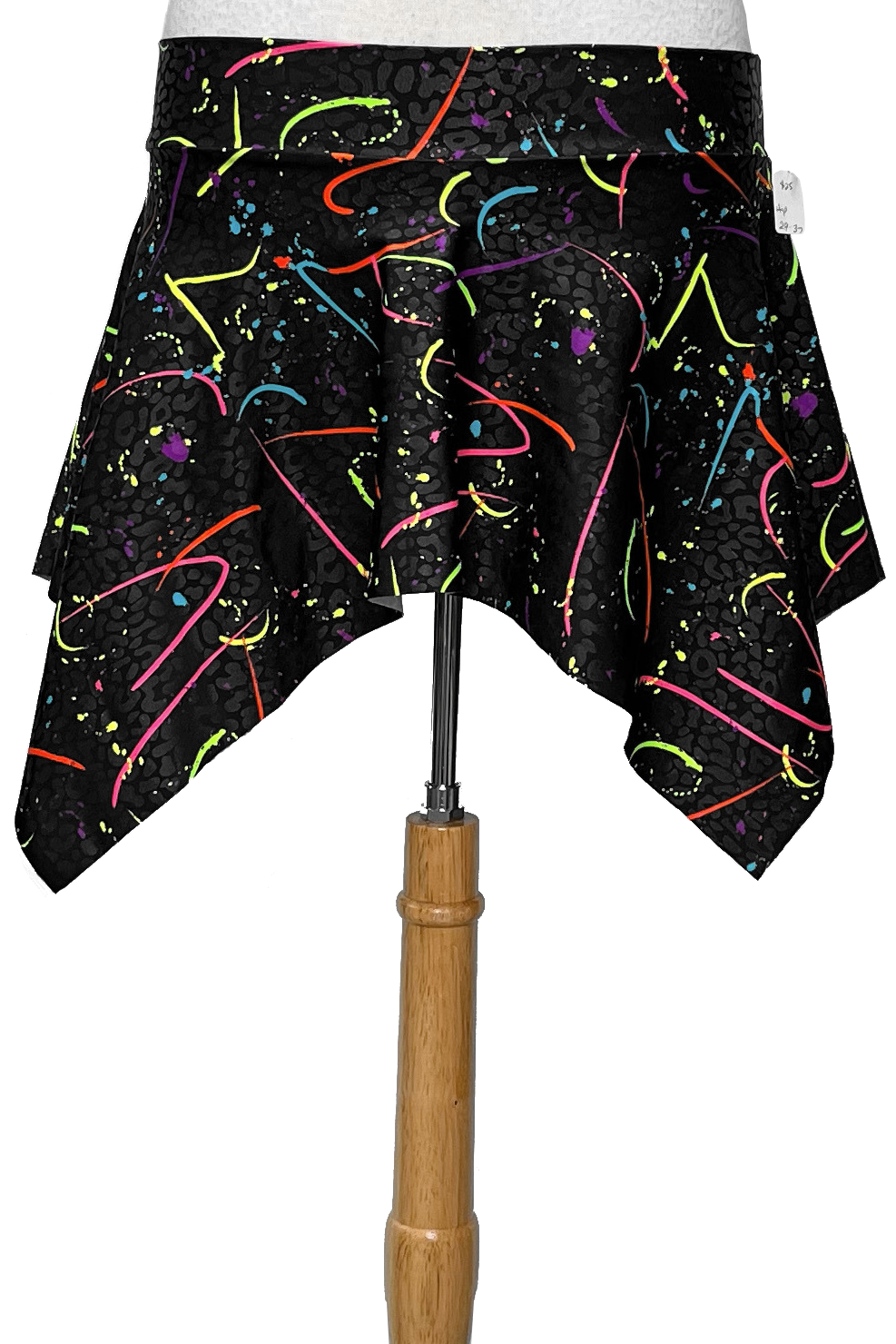 80's neon splatter mini skirt
